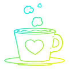 cold gradient line drawing a lovely cup of coffee