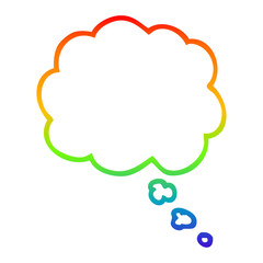 rainbow gradient line drawing cartoon expression bubble