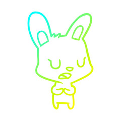 cold gradient line drawing rabbit talking