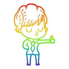 rainbow gradient line drawing cartoon woman