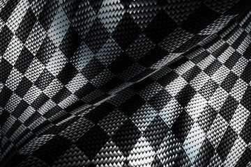 carbon fiber background. checkered pattern. 3d illustration material design.