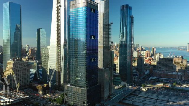 Aerial footage skyscrapers of New York