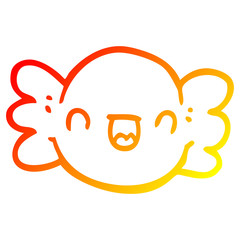 warm gradient line drawing cartoon wrapped candy