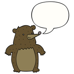 cartoon bear and speech bubble