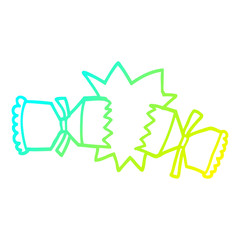 cold gradient line drawing cartoon cracking cracker