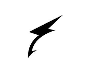 Lightning flash logo Black vector