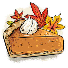 Pumpkin pie vector illustration - 275574875