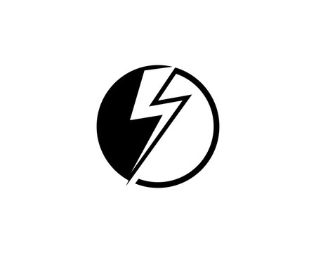 Lightning flash logo Black vector