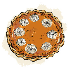 Pumpkin pie vector illustration - 275575205