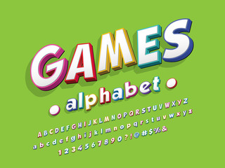 Vector of stylized colorful alphabet design