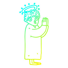 cold gradient line drawing cartoon angel praying