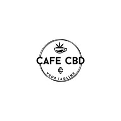 cafe cbd cannabis logo design