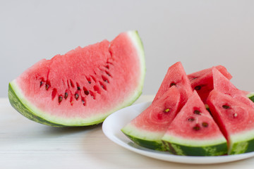 slice of watermelon on white background