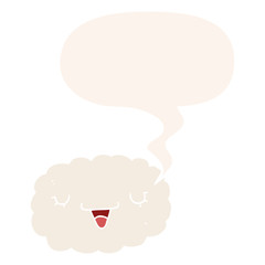 cartoon cloud and speech bubble in retro style