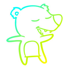 cold gradient line drawing cartoon bear