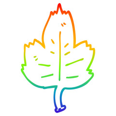 rainbow gradient line drawing cartoon leaf