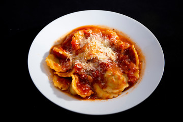 Ravioli with tomato sauce