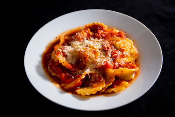 Ravioli with tomato sauce