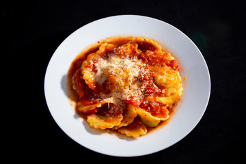 Ravioli with tomato sauce