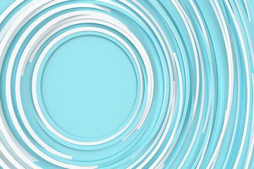 Abstract volume background with the image of a random rotating thin rings. 3D illustration