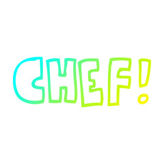 cold gradient line drawing cartoon word chef