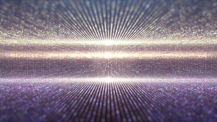 Futuristic abstract glittering moving particles and elegance lights pattern for stage performance...