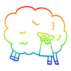rainbow gradient line drawing cartoon black sheep