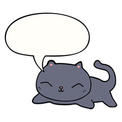 cartoon cat and speech bubble