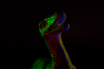 Fototapeta premium Detalle de velocirraptor colorido
