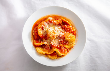 Ravioli with tomato sauce
