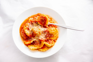 Ravioli with tomato sauce