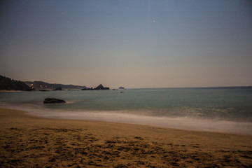 Vista nocturna del Mar en Mazunte 