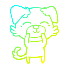 cold gradient line drawing cartoon dog