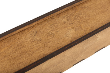 Box of handmade wood on a white background, isolate.