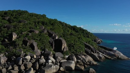 Aerial view on archipelago of Similan islands in Thailand's southern Phang Nga province