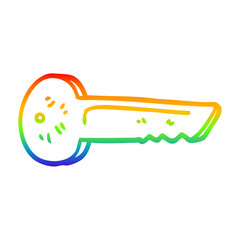 rainbow gradient line drawing cartoon metal key