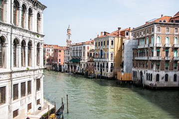 Fototapeta na wymiar Grand Canal and Basilica Santa Maria della Salute, Venice, Italy, 2019