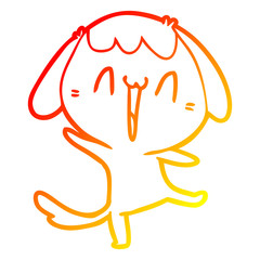 Obraz premium warm gradient line drawing cute cartoon dog