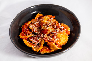 Ravioli with tomato sauce
