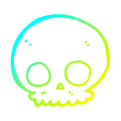 cold gradient line drawing cartoon skull