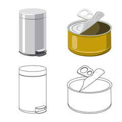 Isolated object of dump and sort logo. Set of dump and junk vector icon for stock.