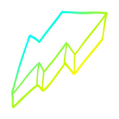 cold gradient line drawing cartoon decorative lightning bolt