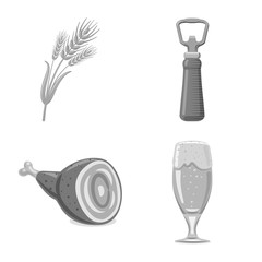 Vector illustration of pub and bar icon. Set of pub and interior vector icon for stock.