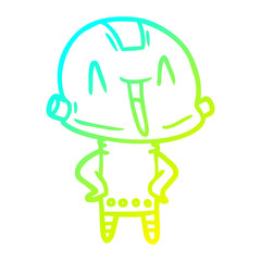 cold gradient line drawing cartoon robot