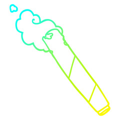 cold gradient line drawing cartoon smoking joint