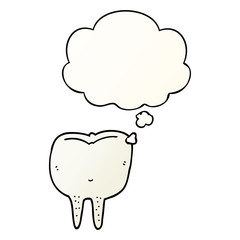 cartoon tooth and thought bubble in smooth gradient style