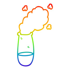 rainbow gradient line drawing cartoon test tube