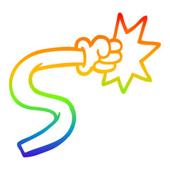 rainbow gradient line drawing cartoon hand gesture