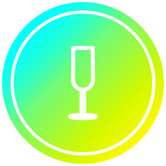 champagne flute circular in cold gradient spectrum