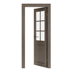 Interroom door isolated on white background. 3D rendering.